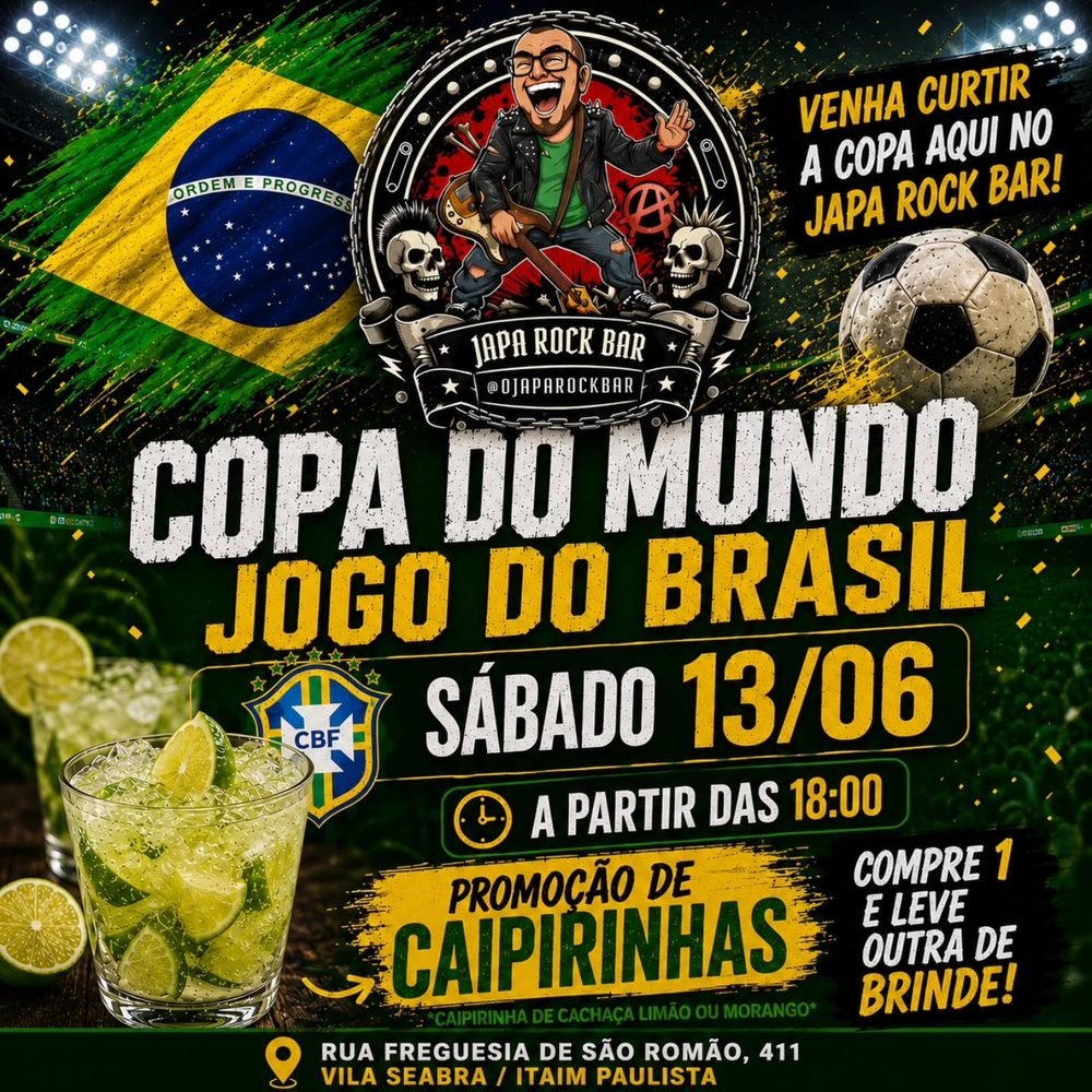 Cartaz de transmissão especial no Japa Rock Bar