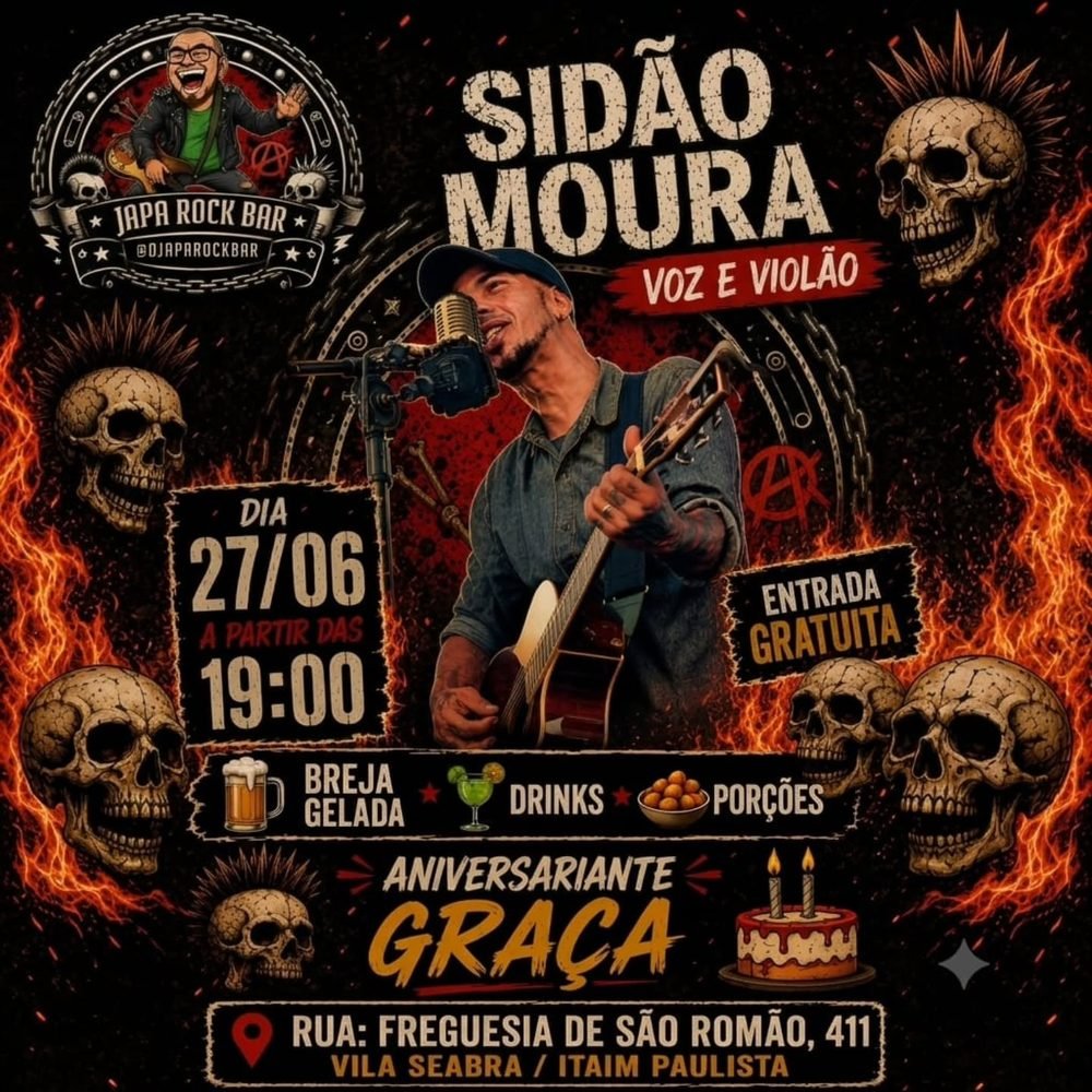 Cartaz de Sidão Moura no Japa Rock Bar