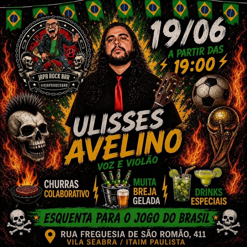 Cartaz de evento no Japa Rock Bar